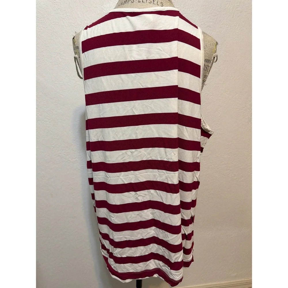Soma Cool Nights Faux Pocket Tank Beyond Stripe Red Beauty XXL 570309233 NEW